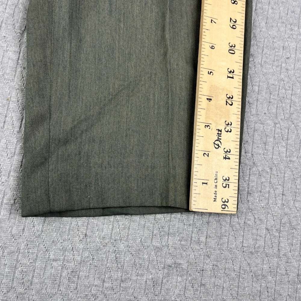 Vintage Nino Cerruti Dress Pants Men 30x28 Olive Green Pleated USA Made Trousers